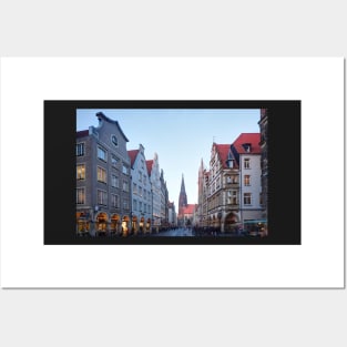 Gabled houses, Prinzipalmarkt, Christmas market, Munster, city, Westphalia Posters and Art